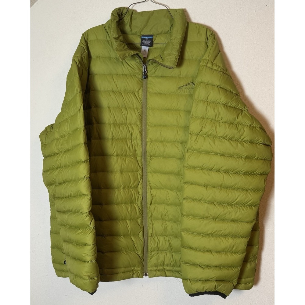 Polar Edge Mens XXL Green Down Puffer Jacket Nylon Shell Lightweight Zip